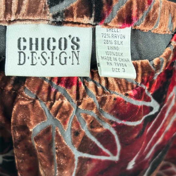 Vintage Chicos Midi Skirt XL Velvet Burnout Silk Blend Whimsigoth Fairy Grunge - Picture 4 of 7